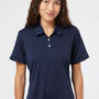 Adidas Womens Performance UPF 50+ Short Sleeve Polo Shirt - Navy Blue