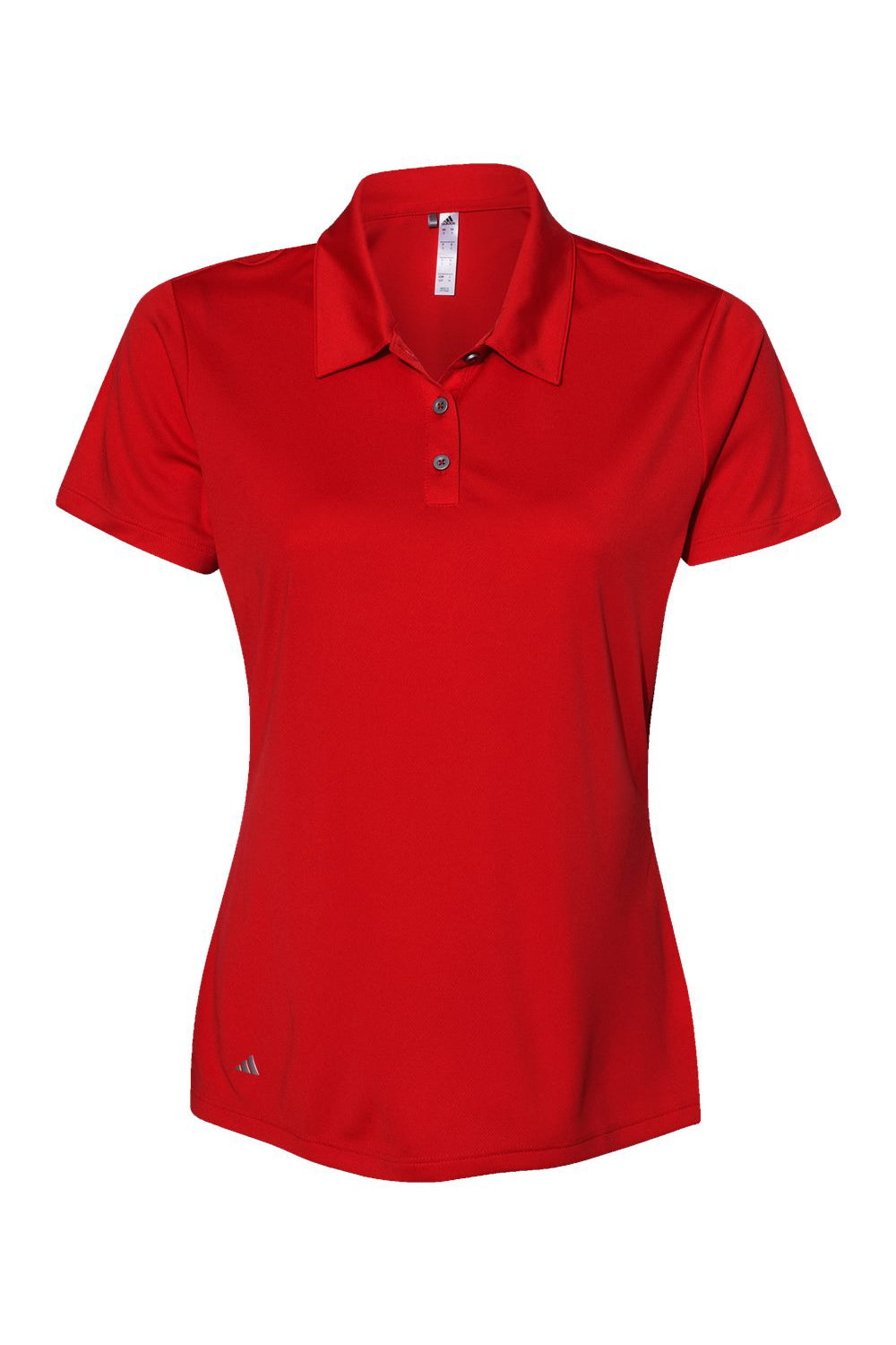 Adidas A231 Womens Performance UPF 50+ Short Sleeve Polo Shirt Collegiate Red Flat Front