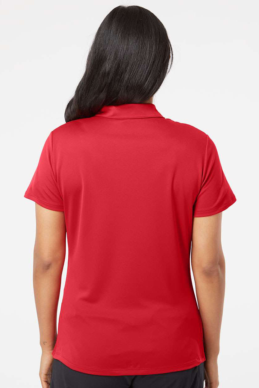 Adidas A231 Womens Performance Short Sleeve Polo Shirt Collegiate Red Model Back