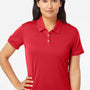 Adidas Womens Performance UPF 50+ Short Sleeve Polo Shirt - Collegiate Red