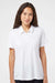 Adidas A231 Womens Performance UPF 50+ Short Sleeve Polo Shirt White Model Front