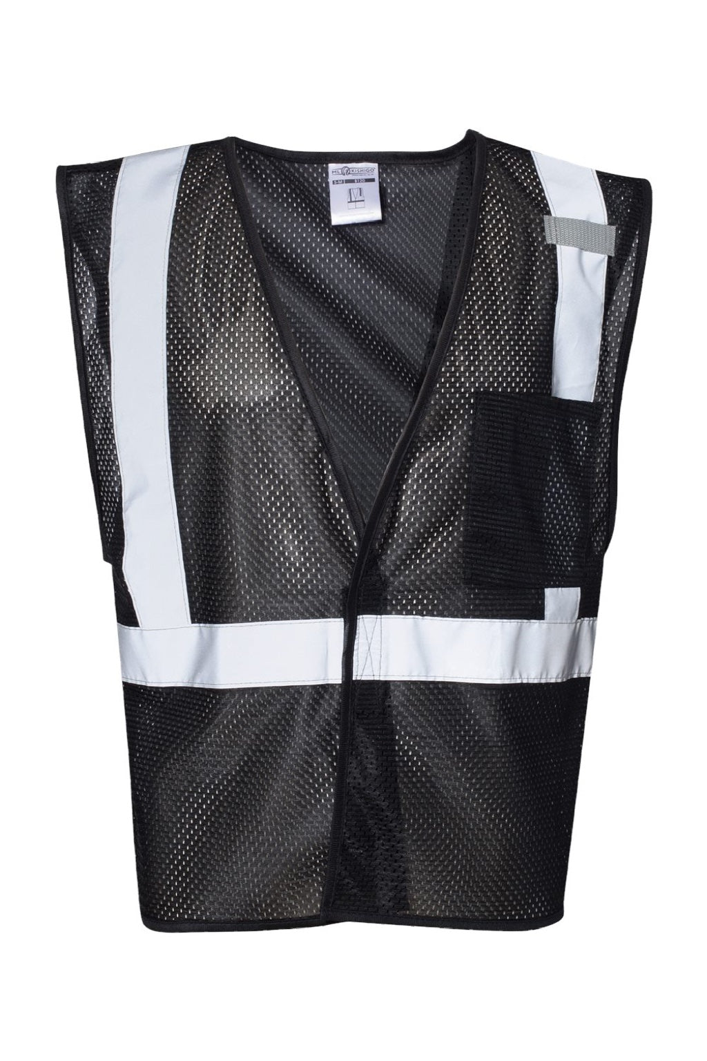 Kishigo B120-131 Unisex EV Series Enhanced Visibility Non-ANSI Vest Black Flat Front