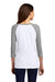 District DM136L Womens Perfect Tri 3/4 Sleeve Crewneck T-Shirt White/Grey Frost Model Back