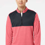 Adidas Mens UPF 50+ 1/4 Zip Sweatshirt - Heather Power Red/Carbon Grey - NEW