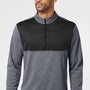 Adidas Mens UPF 50+ 1/4 Zip Sweatshirt - Heather Black/Carbon Grey - NEW