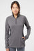 Adidas A281 Womens UPF 50+ 1/4 Zip Sweatshirt Heather Black/Carbon Grey Model Front