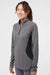 Adidas A281 Womens UPF 50+ 1/4 Zip Sweatshirt Heather Black/Carbon Grey Model Side