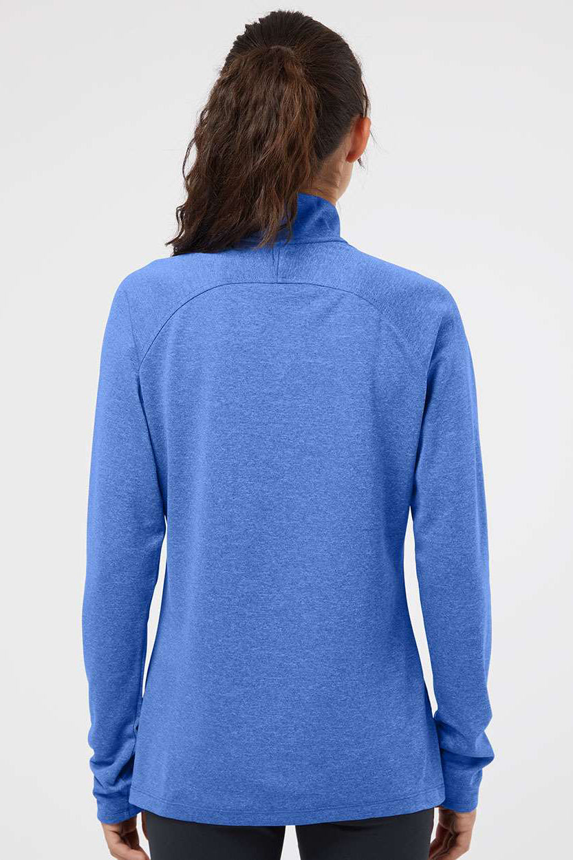 Adidas A281 Womens UPF 50+ 1/4 Zip Sweatshirt Heather Collegiate Royal Blue/Carbon Grey Model Back