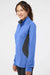 Adidas A281 Womens UPF 50+ 1/4 Zip Sweatshirt Heather Collegiate Royal Blue/Carbon Grey Model Side