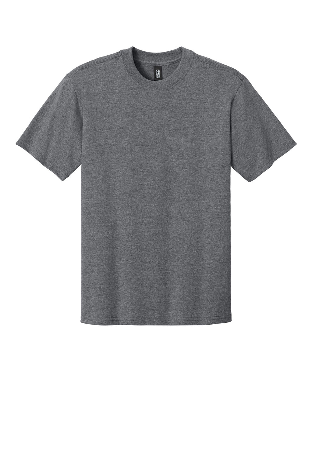 Gildan 75000 Mens Hammer Maxweight Short Sleeve Crewneck T-Shirt Heather Graphite Grey Flat Front