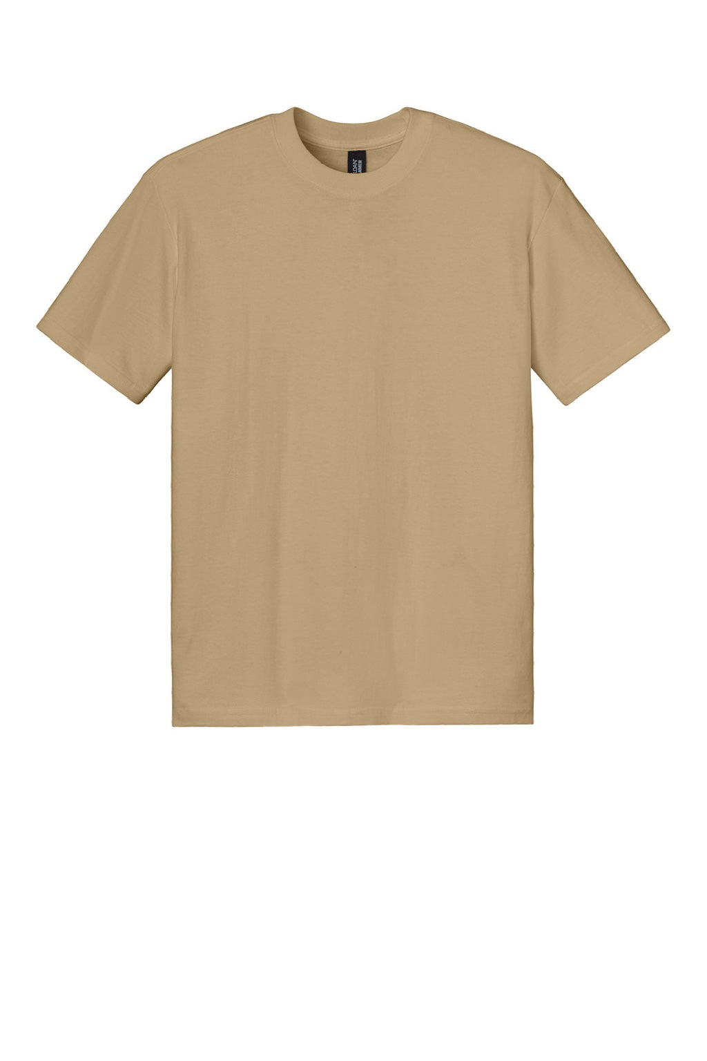 Gildan 75000 Mens Hammer Maxweight Short Sleeve Crewneck T-Shirt Tan Flat Front