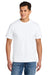 Gildan 75000 Mens Hammer Maxweight Short Sleeve Crewneck T-Shirt White Model Front