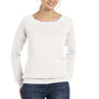Bella + Canvas Womens Sponge Fleece Wide Neck Sweatshirt - Solid White