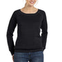 Bella + Canvas Womens Sponge Fleece Wide Neck Sweatshirt - Black