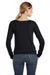 Bella + Canvas 7501 Womens Sponge Fleece Wide Neck Sweatshirt Black Model Back