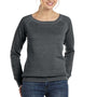 Bella + Canvas Womens Sponge Fleece Wide Neck Sweatshirt - Solid Black