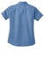 Port & Company LSP11 Womens Denim Short Sleeve Button Down Shirt Faded Blue Flat Front