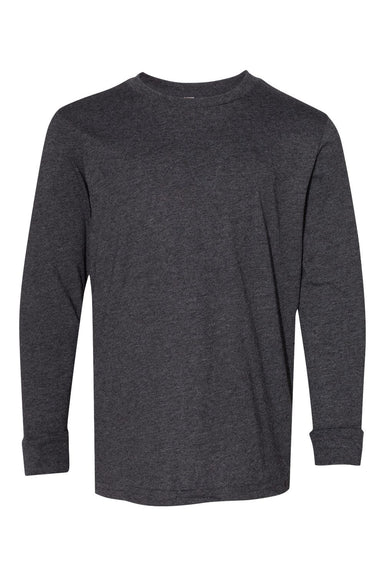 LAT 6201 Youth Fine Jersey Long Sleeve Crewneck T-Shirt Vintage Smoke Grey Flat Front