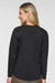 LAT 3508 Womens Fine Jersey Long Sleeve Crewneck T-Shirt Black Model Back