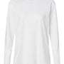 LAT Womens Fine Jersey Long Sleeve Crewneck T-Shirt - White - NEW