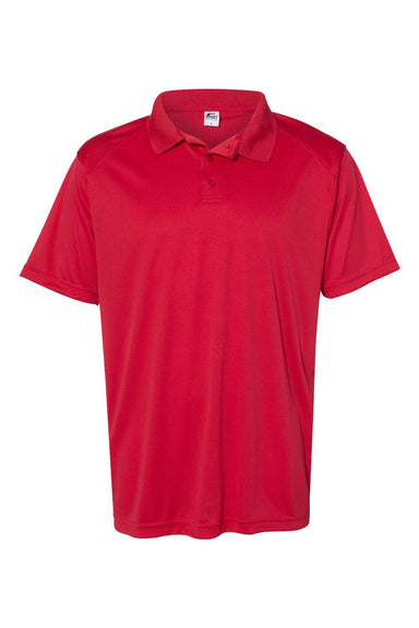 C2 Sport 5900 Mens Utility Moisture Wicking Short Sleeve Polo Shirt Red Flat Front
