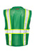 Kishigo B100-111 Unisex EV Series Enhanced Visibility Multi Pocket Mesh Vest Green/Lime Green Flat Back