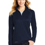 Eddie Bauer Womens Smooth Fleece 1/4 Zip Sweatshirt - River Navy Blue