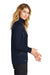 Eddie Bauer EB237 Womens Smooth Fleece 1/4 Zip Sweatshirt River Navy Blue Model Side