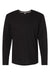 LAT 6918 Mens Fine Jersey Long Sleeve Crewneck T-Shirt Black Flat Front
