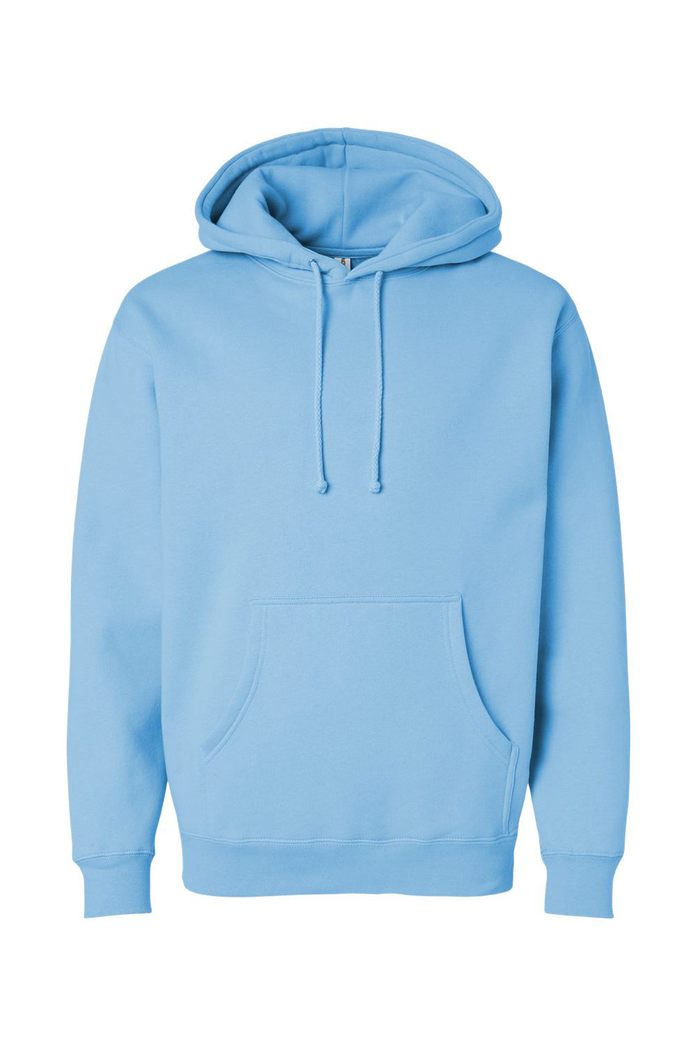 Independent Trading Company IND4000 Mens Hooded Sweatshirt Hoodie w/ Pouch Pocket Aqua Blue Flat Front