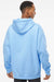 Independent Trading Company IND4000 Mens Hooded Sweatshirt Hoodie w/ Pouch Pocket Aqua Blue Model Back
