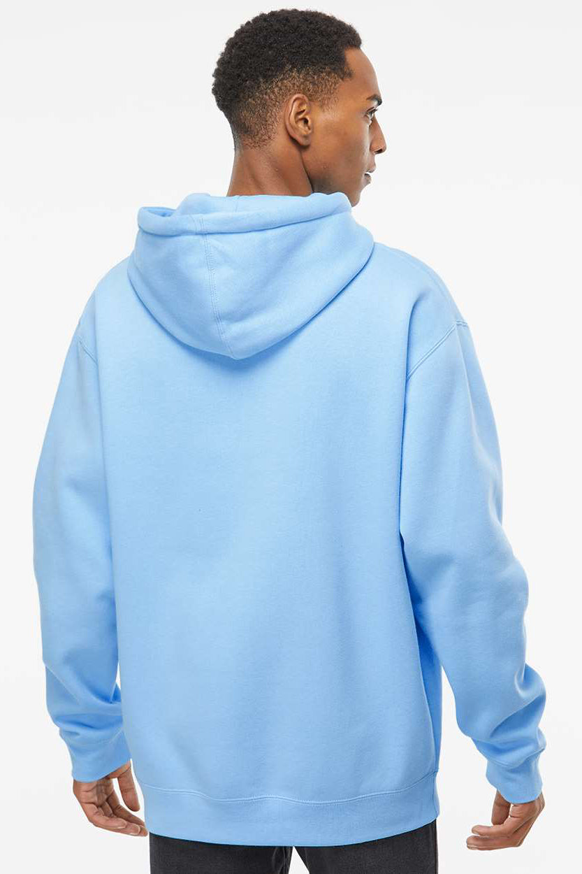 Independent Trading Company IND4000 Mens Hooded Sweatshirt Hoodie w/ Pouch Pocket Aqua Blue Model Back
