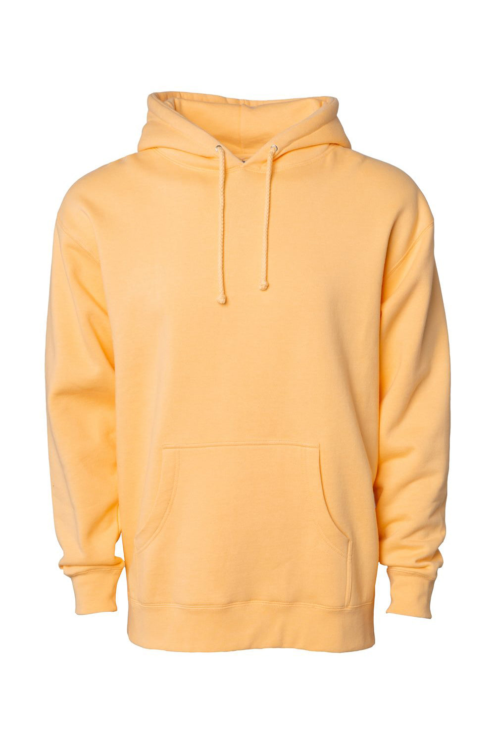 Independent Trading Company IND4000 Mens Hooded Sweatshirt Hoodie w/ Pouch Pocket Peach Flat Front