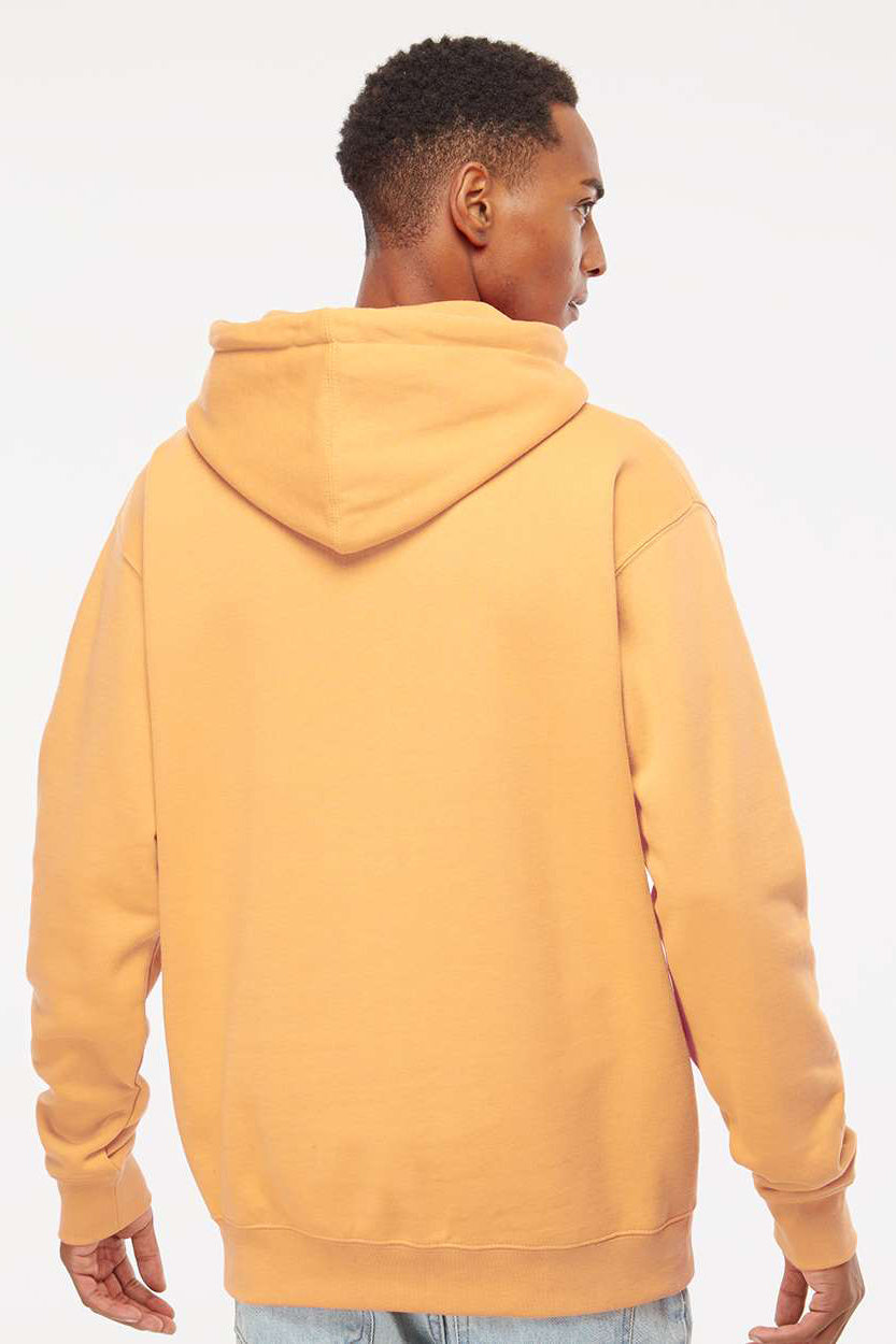 Independent Trading Company IND4000 Mens Hooded Sweatshirt Hoodie w/ Pouch Pocket Peach Model Back