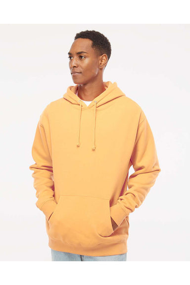 Independent Trading Co. IND4000 Mens Hooded Sweatshirt Hoodie Peach Model Front