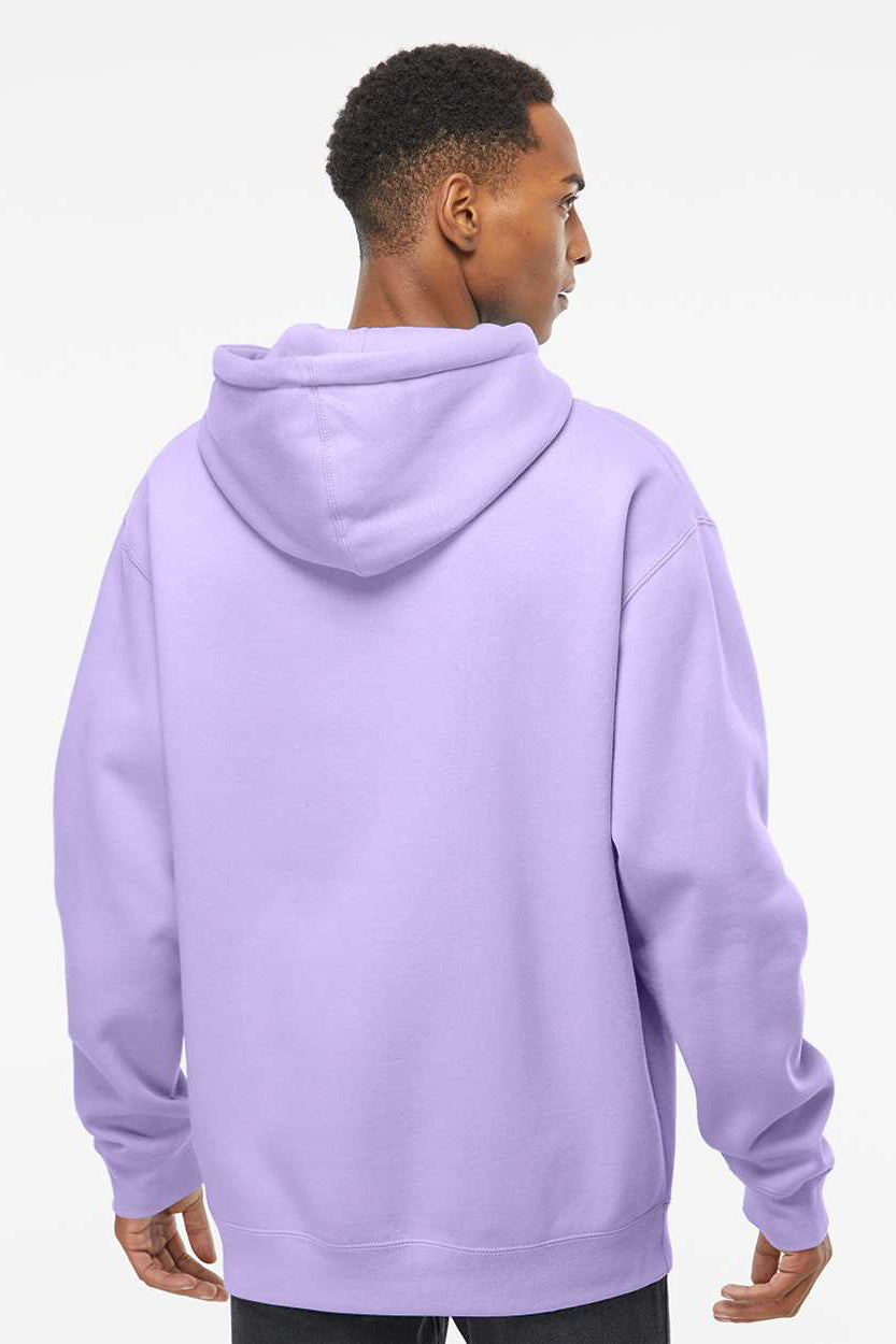 Independent Trading Company IND4000 Mens Hooded Sweatshirt Hoodie w/ Pouch Pocket Lavender Purple Model Back