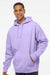 Independent Trading Company IND4000 Mens Hooded Sweatshirt Hoodie w/ Pouch Pocket Lavender Purple Model Front