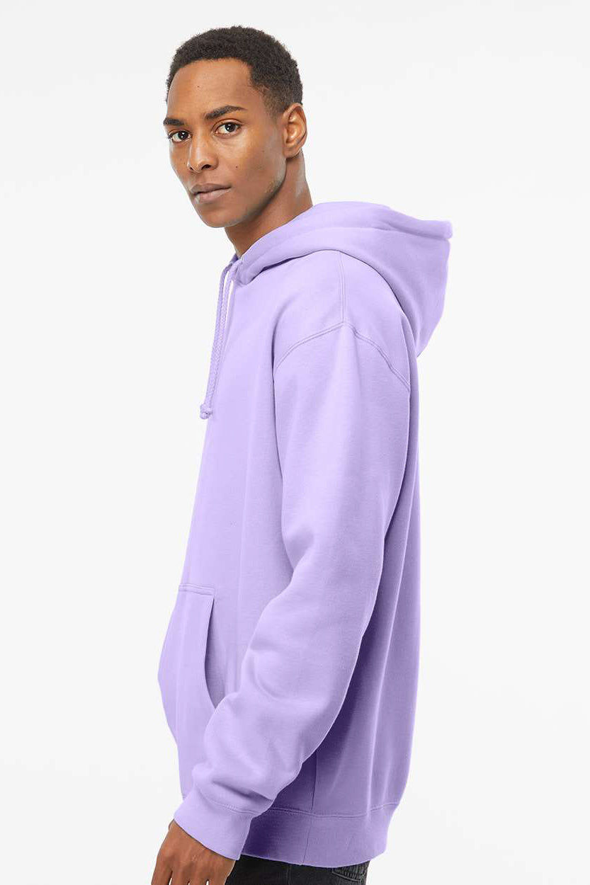 Independent Trading Company IND4000 Mens Hooded Sweatshirt Hoodie w/ Pouch Pocket Lavender Purple Model Side