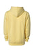 Independent Trading Company IND4000 Mens Hooded Sweatshirt Hoodie w/ Pouch Pocket Light Yellow Flat Back