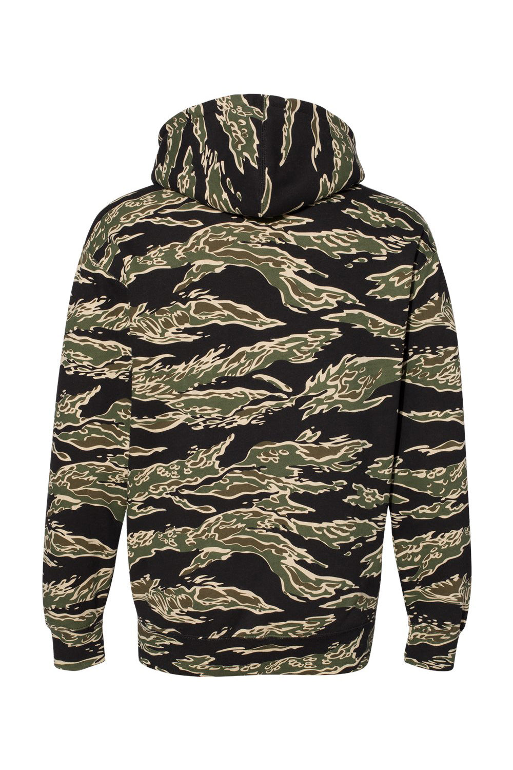 Independent Trading Company IND4000 Mens Hooded Sweatshirt Hoodie w/ Pouch Pocket Tiger Camo Flat Back