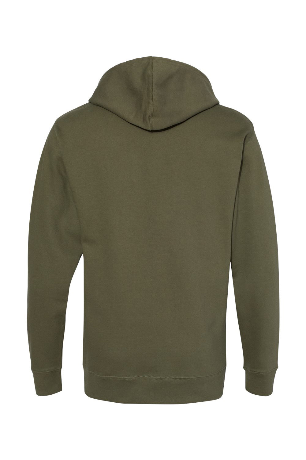 Independent Trading Company SS4500 Mens Hooded Sweatshirt Hoodie w/ Pouch Pocket Army Green Flat Back