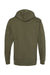 Independent Trading Company SS4500 Mens Hooded Sweatshirt Hoodie w/ Pouch Pocket Army Green Flat Back