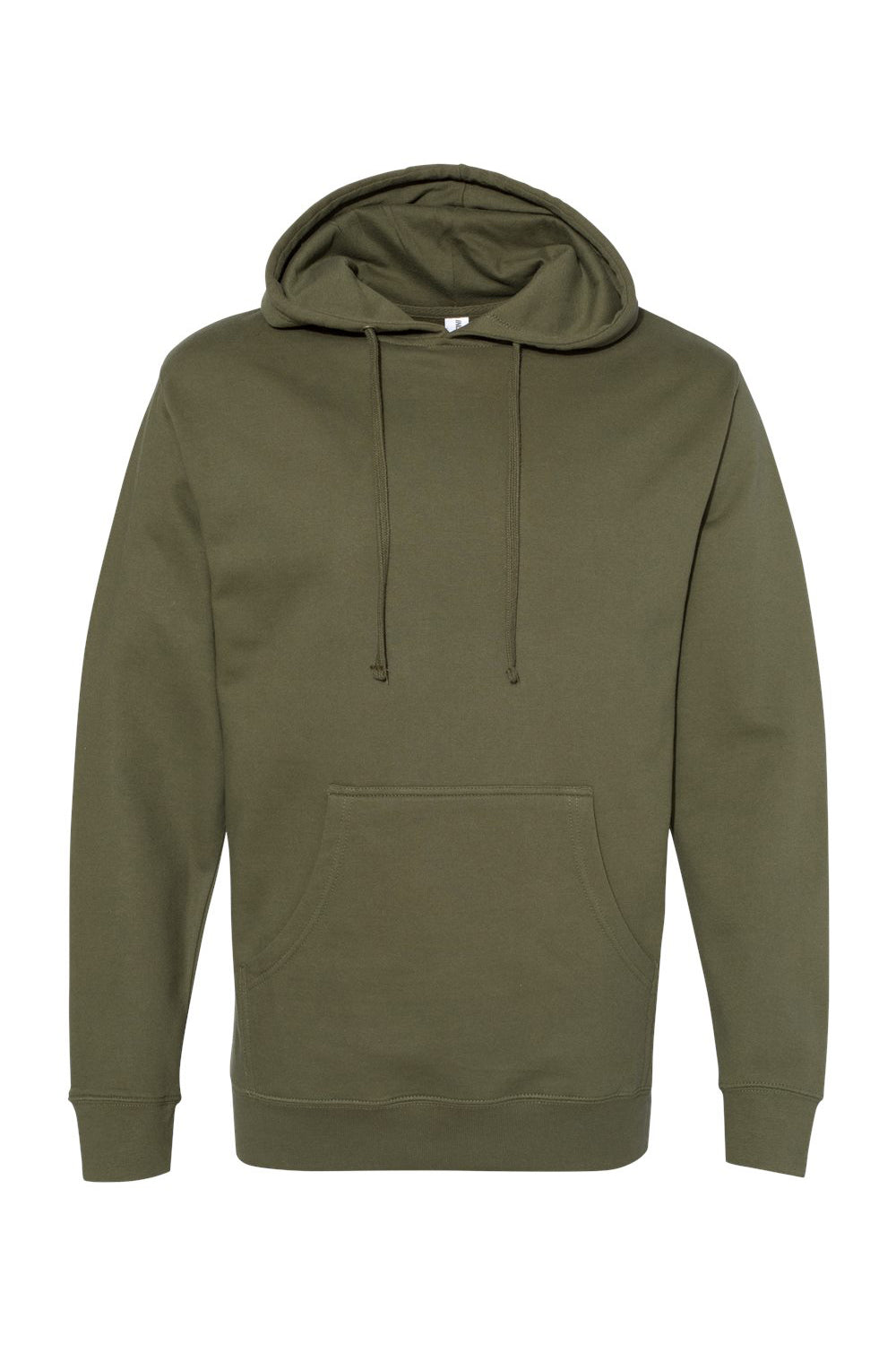 Independent Trading Company SS4500 Mens Hooded Sweatshirt Hoodie w/ Pouch Pocket Army Green Flat Front