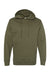Independent Trading Company SS4500 Mens Hooded Sweatshirt Hoodie w/ Pouch Pocket Army Green Flat Front