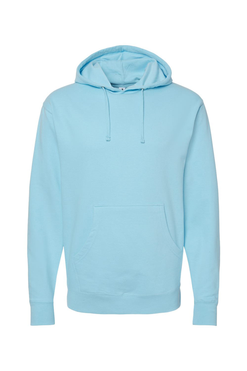 Independent Trading Company SS4500 Mens Hooded Sweatshirt Hoodie w/ Pouch Pocket Aqua Blue Flat Front