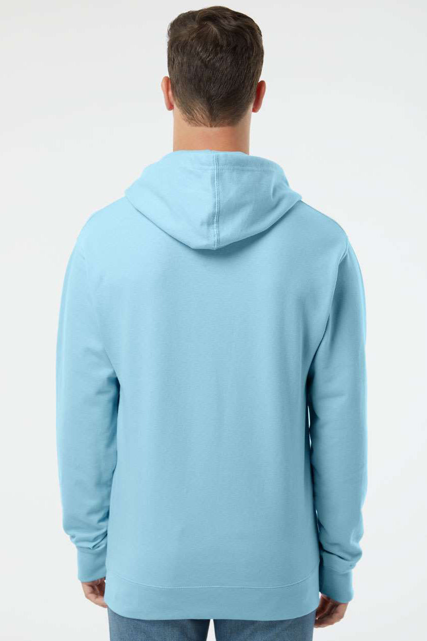 Independent Trading Company SS4500 Mens Hooded Sweatshirt Hoodie w/ Pouch Pocket Aqua Blue Model Back