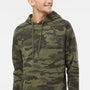 Independent Trading Company Mens Hooded Sweatshirt Hoodie w/ Pouch Pocket - Forest Green Camo