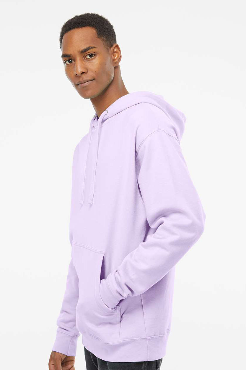Independent Trading Company SS4500 Mens Hooded Sweatshirt Hoodie w/ Pouch Pocket Lavender Purple Model Side