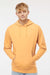 Independent Trading Company SS4500 Mens Hooded Sweatshirt Hoodie w/ Pouch Pocket Peach Model Front