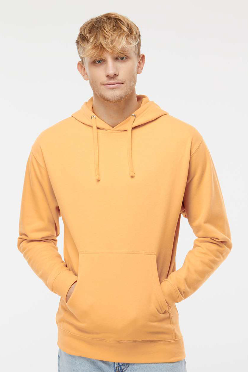 Independent Trading Company SS4500 Mens Hooded Sweatshirt Hoodie w/ Pouch Pocket Peach Model Front